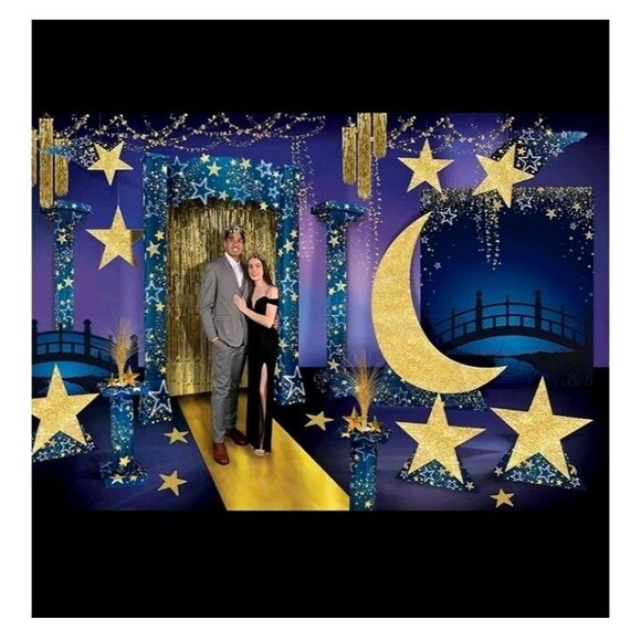 7 1/2FT Starry Night Crescent Moon Stand-Up #56149 The Beistle Company USA - Picture 2 of 11